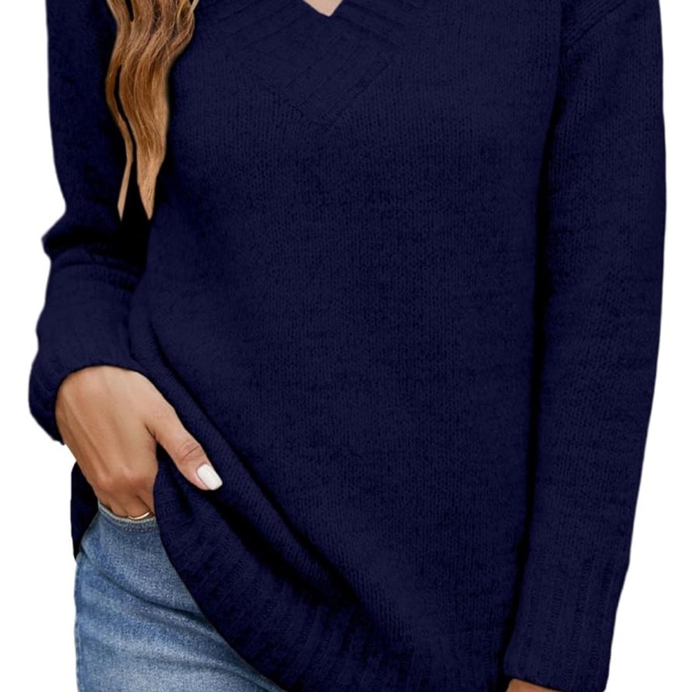 Women Casual Long Sleeve Sweater Soft Loose Fit Cable Knit Pullover NWOT - Picture 3 of 5